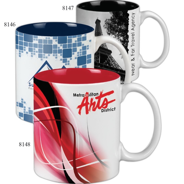 11 Oz. White/Cobalt Blue Two Tone Ceramic Mug 15