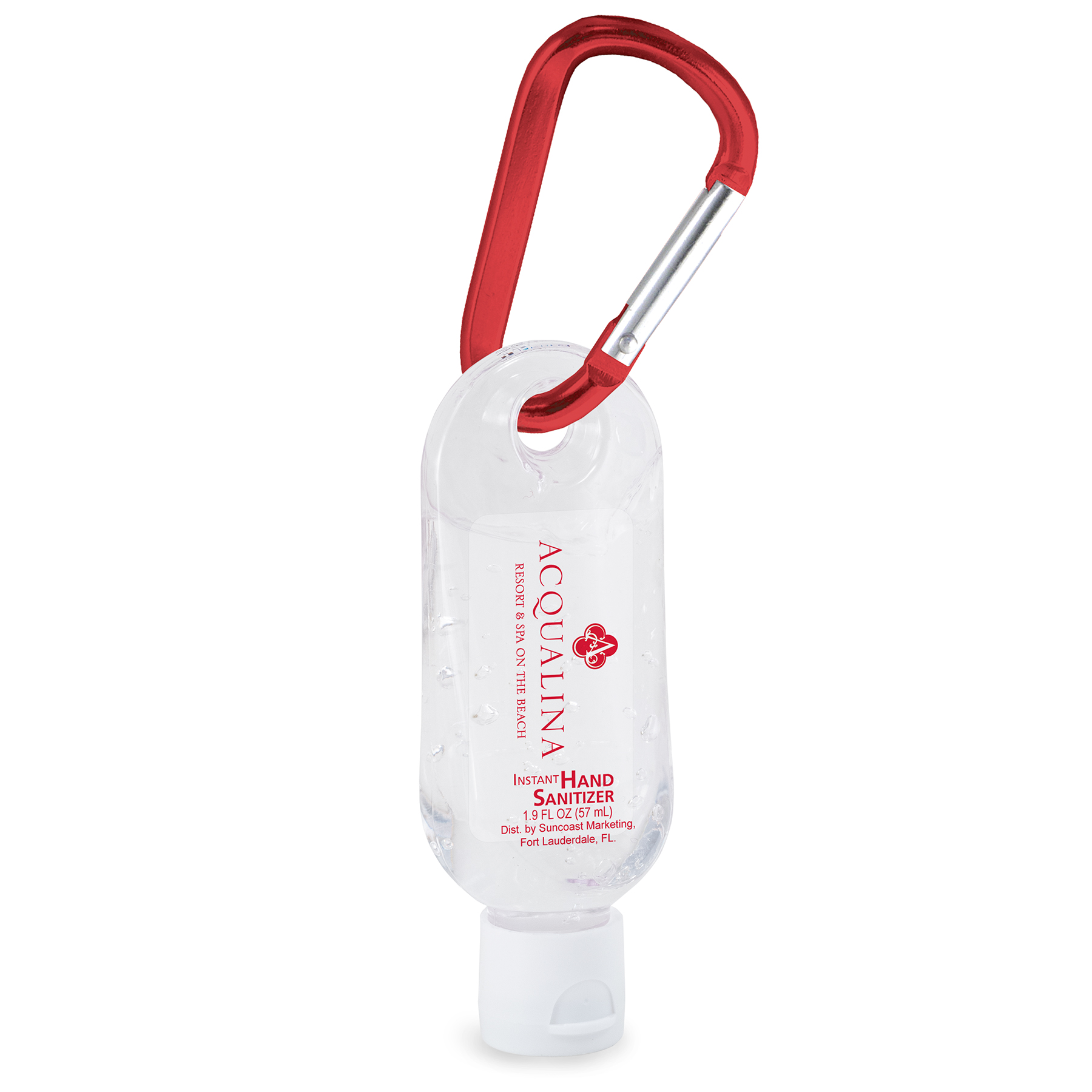 1.9 fl oz Instant Hand Sanitizer Gel in Keychain Bottle w/Carabiner, Fragrance-free 1