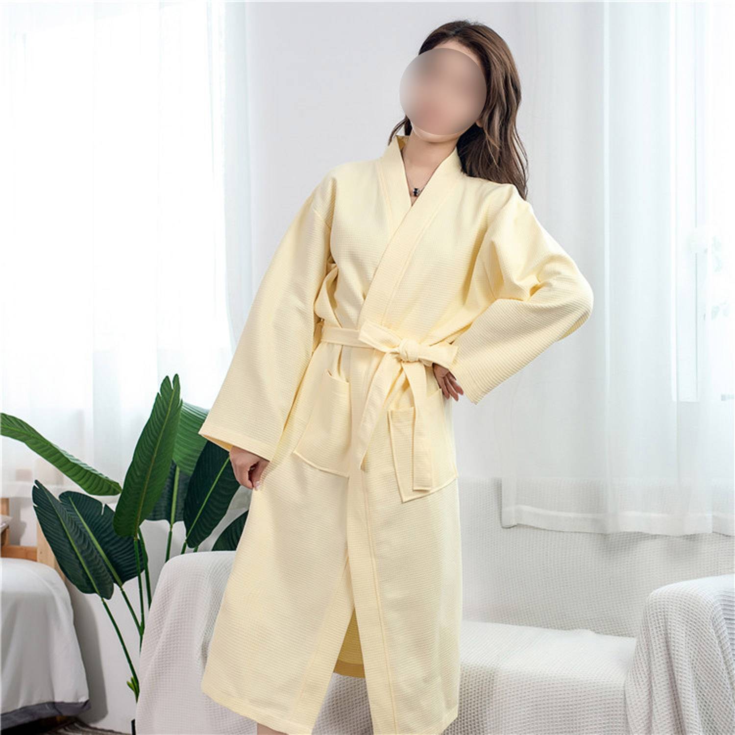 Soft Cotton Waffle Bathrobe 7