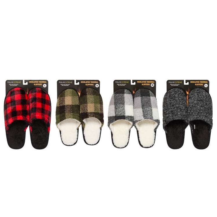 Men's Hard Sole Sherpa Slippers Assorted Colors 2