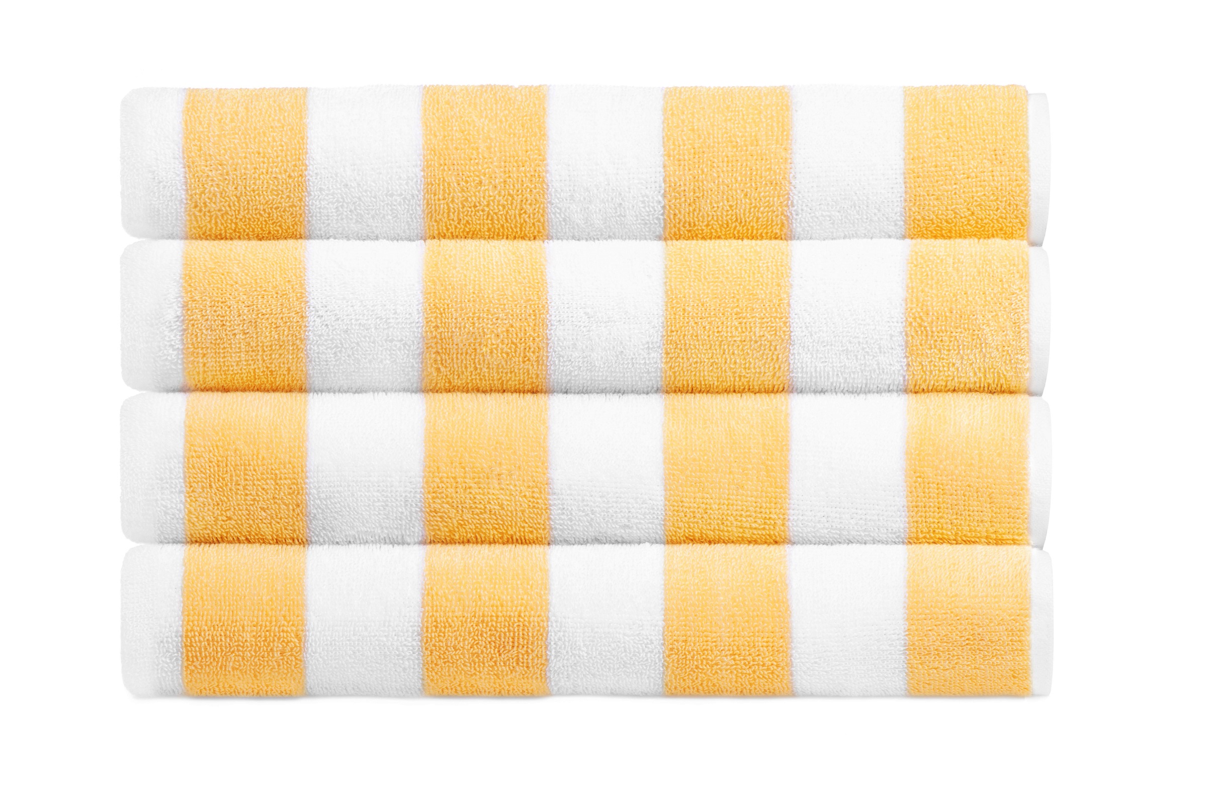 Cabana Striped Yellow & White 100% Cotton Towel 3