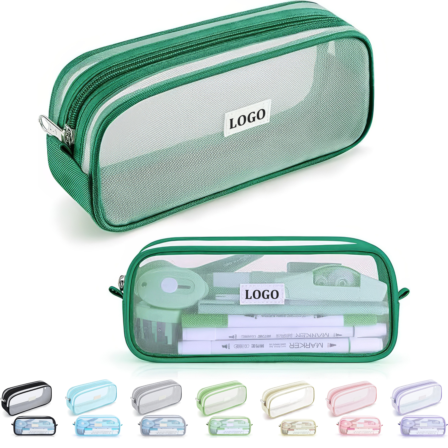 Zipper Grid Mesh Stationery Bag 2