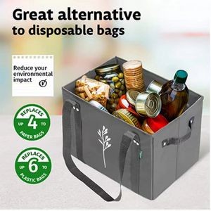 Heavy Duty Reusable Shopping Bags With Box Shape to Stand Up 9