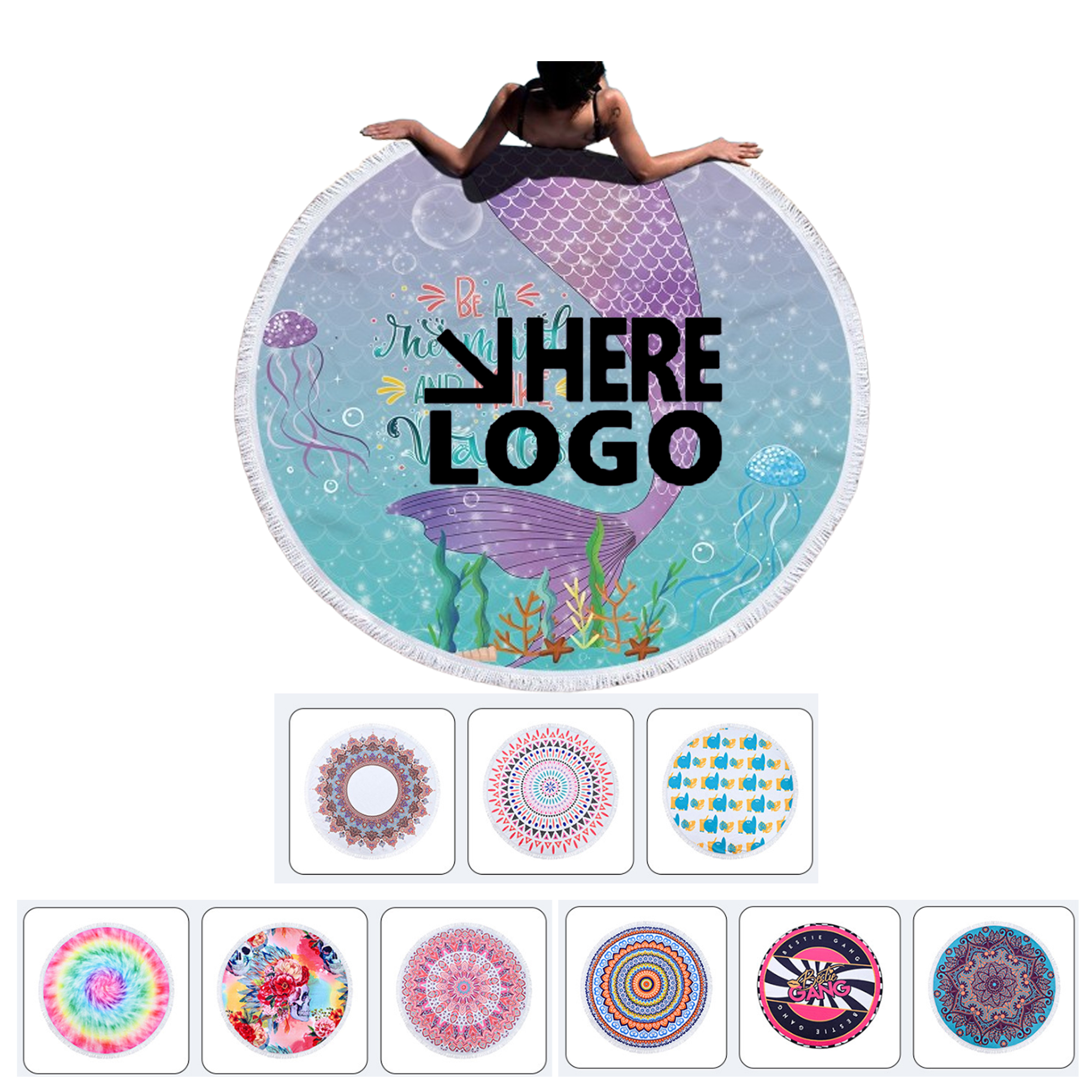 Full Color Round Beach Towel 2