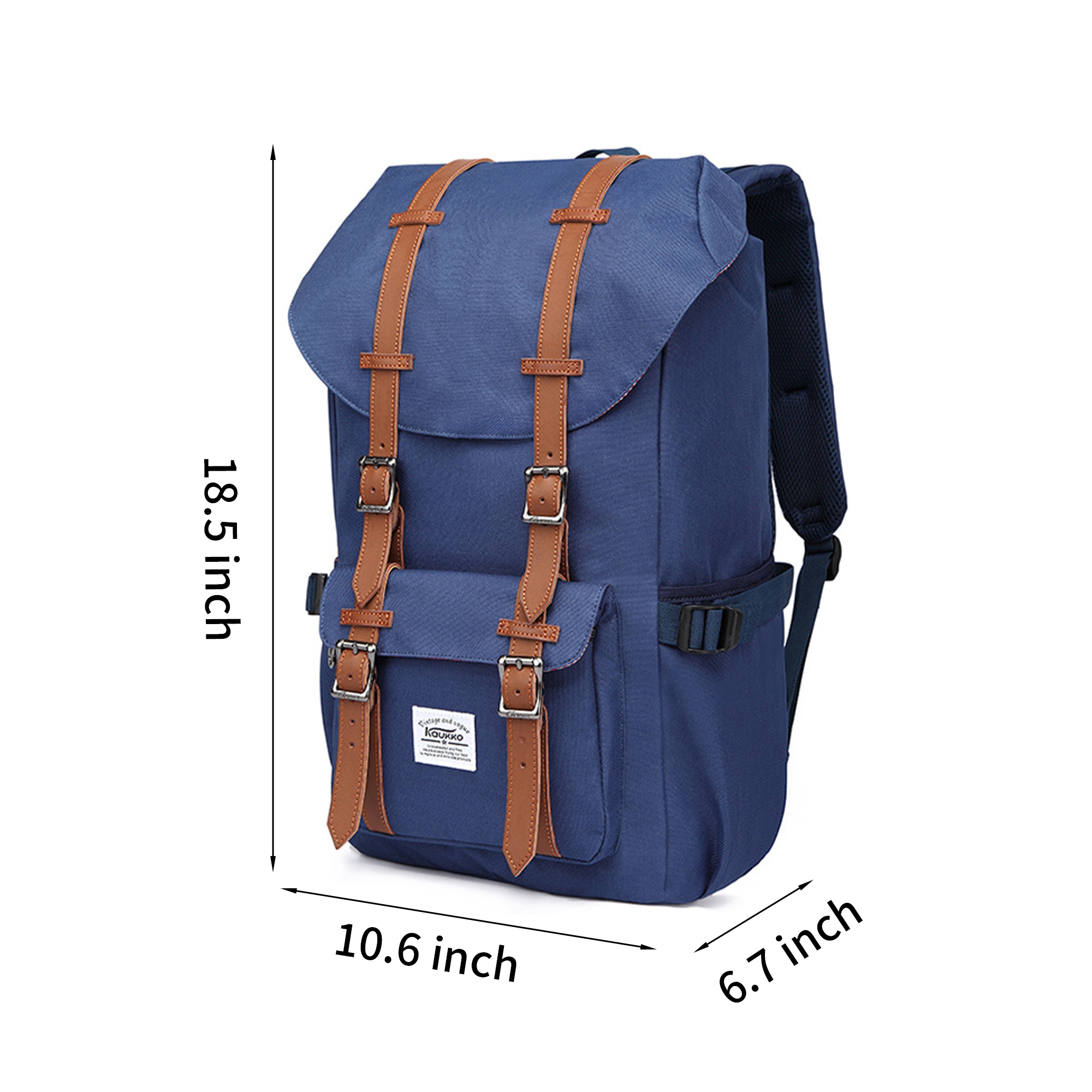 Eco Fabric Laptop Backpack With Drawcord Closure And Dual Bottle Pockets 9