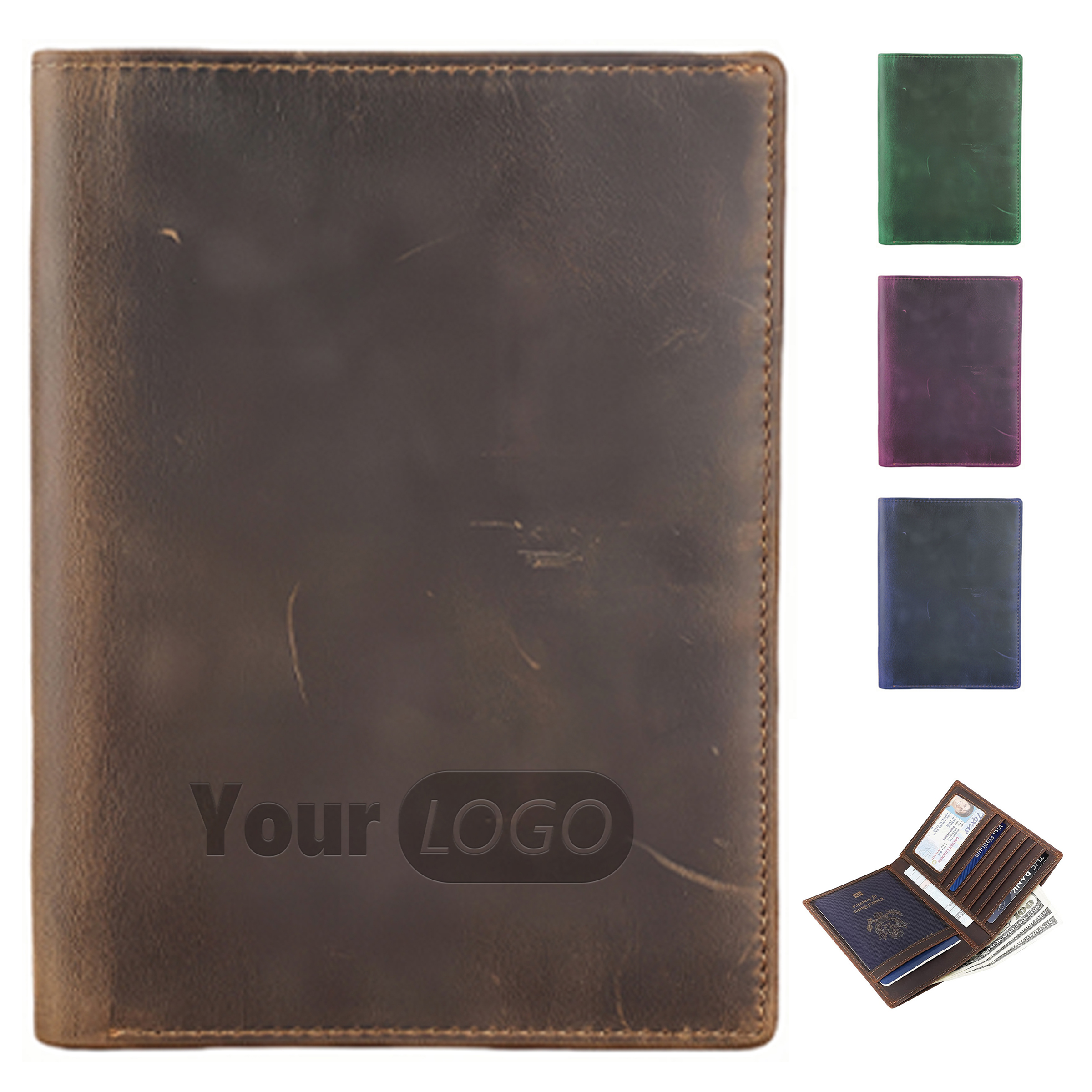Cowhide Business Multi Card Passport Holder Set 1