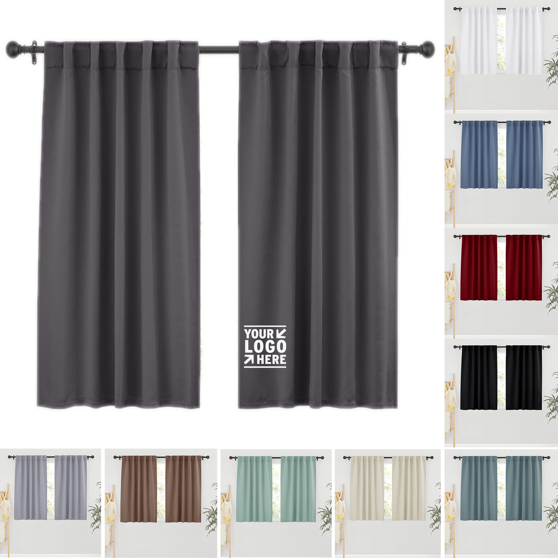 Thermal Insulated Window Drapes Bedroom Kitchen Dining Sunlight Block Blinds Blackout Curtains 2