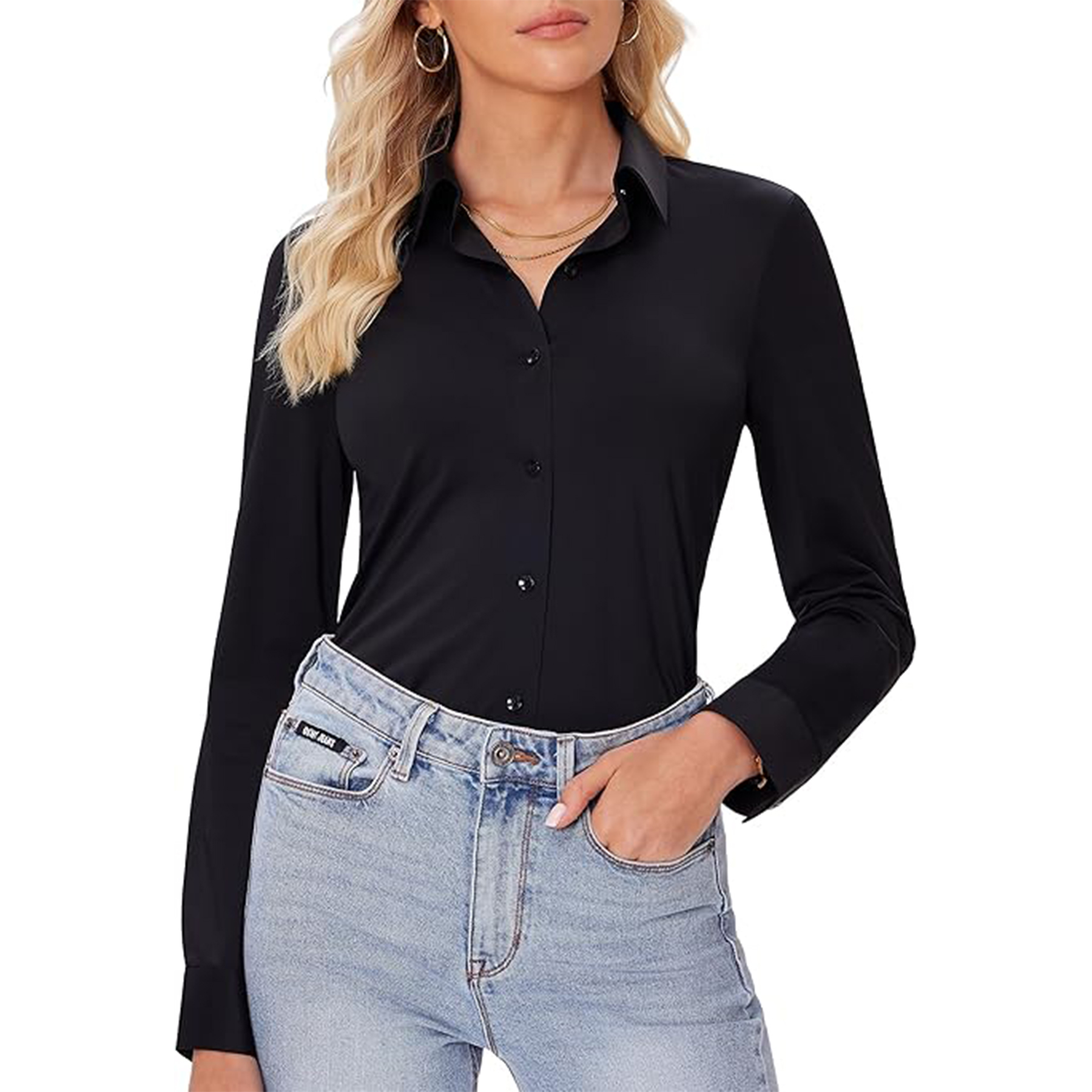 Women Long Sleeve Button Down Shirt 20