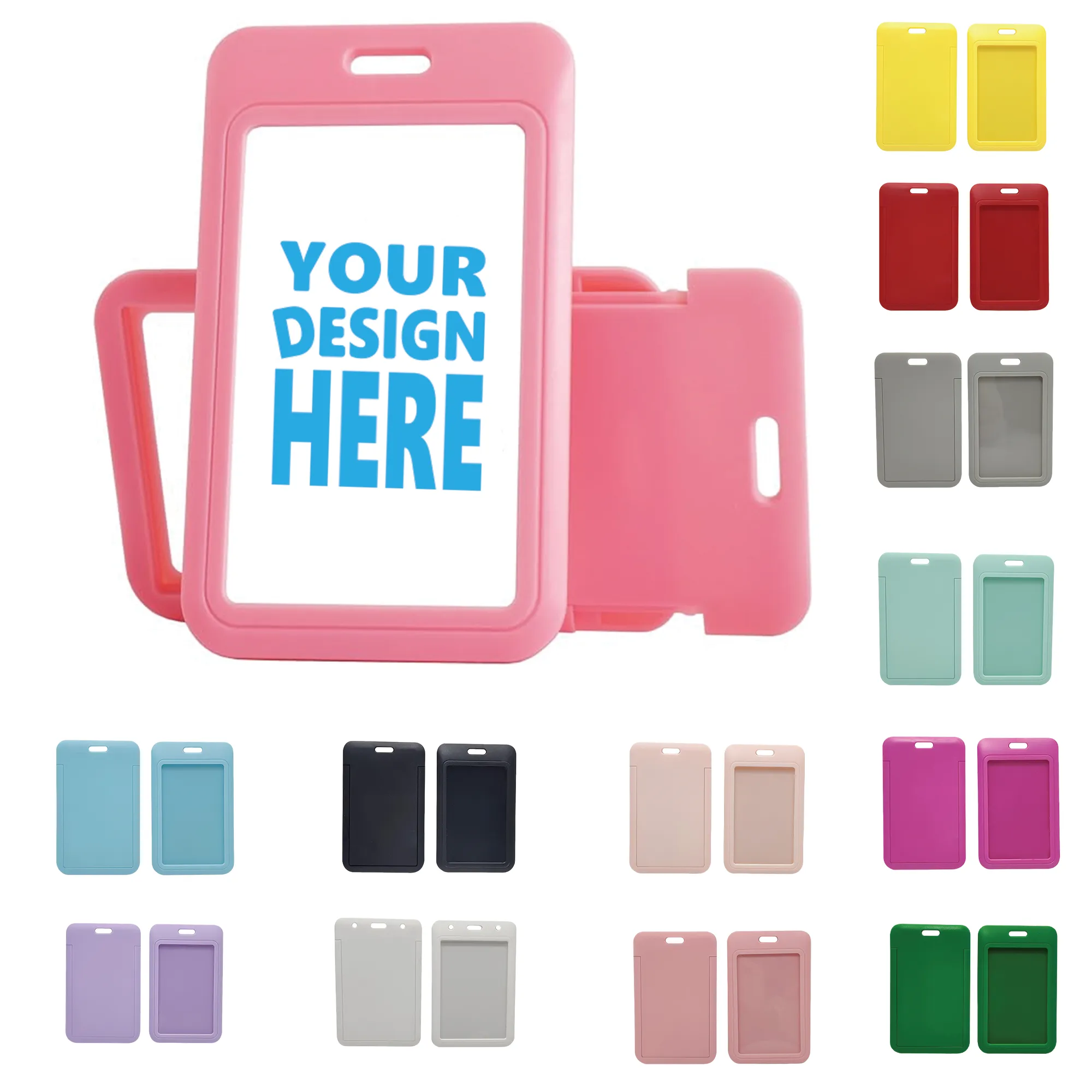 Slide Open Plastic Portrait Lanyard Card Holder 5