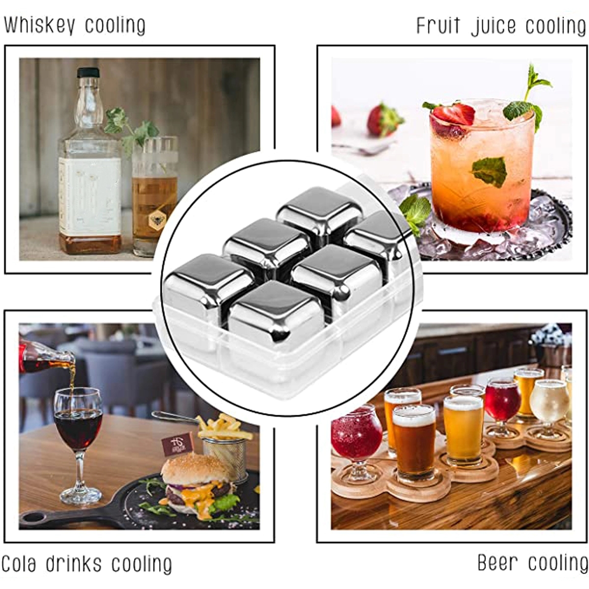 Stones Stainless Steel Ice Cube 5