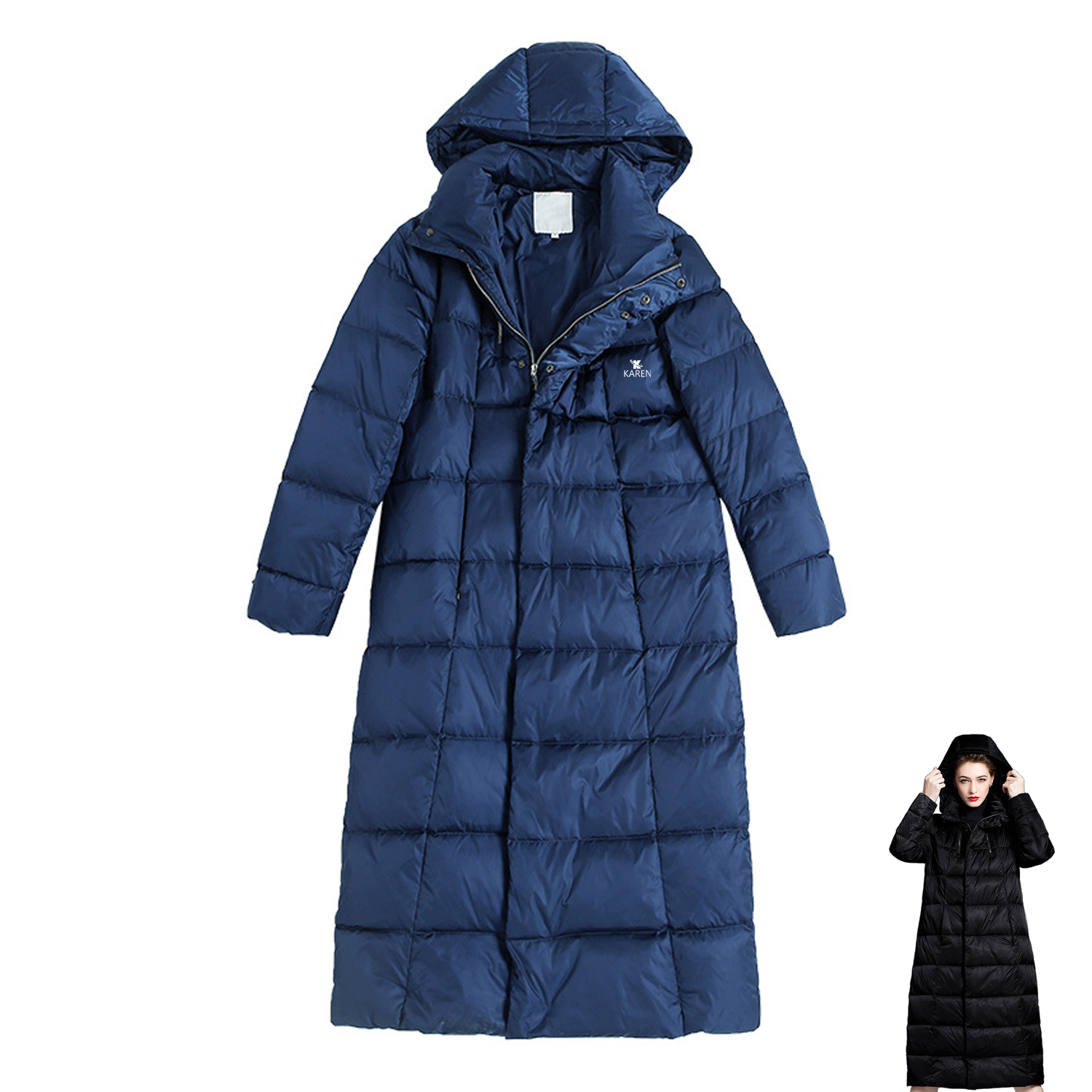 Women'S Long Jacket Duck Feather Coat 2