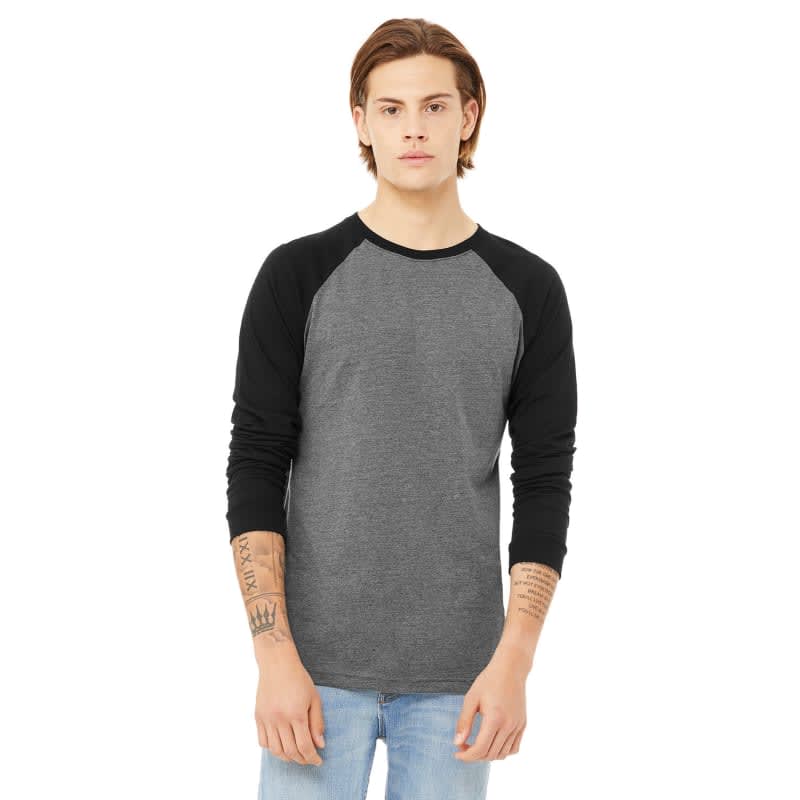 Bella Mens Jersey Long-Sleeve Baseball T-Shirt 2