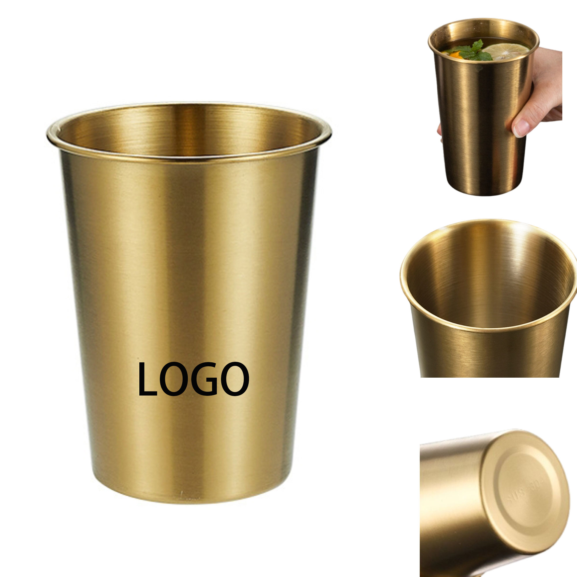 17oz Single Layer Stainless Steel Gold Cup 2