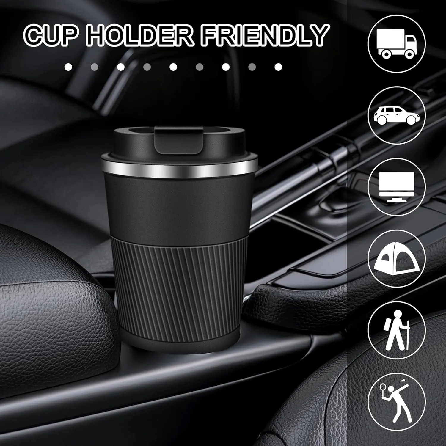 12 oz Insulated Coffee Mug with Lid 3