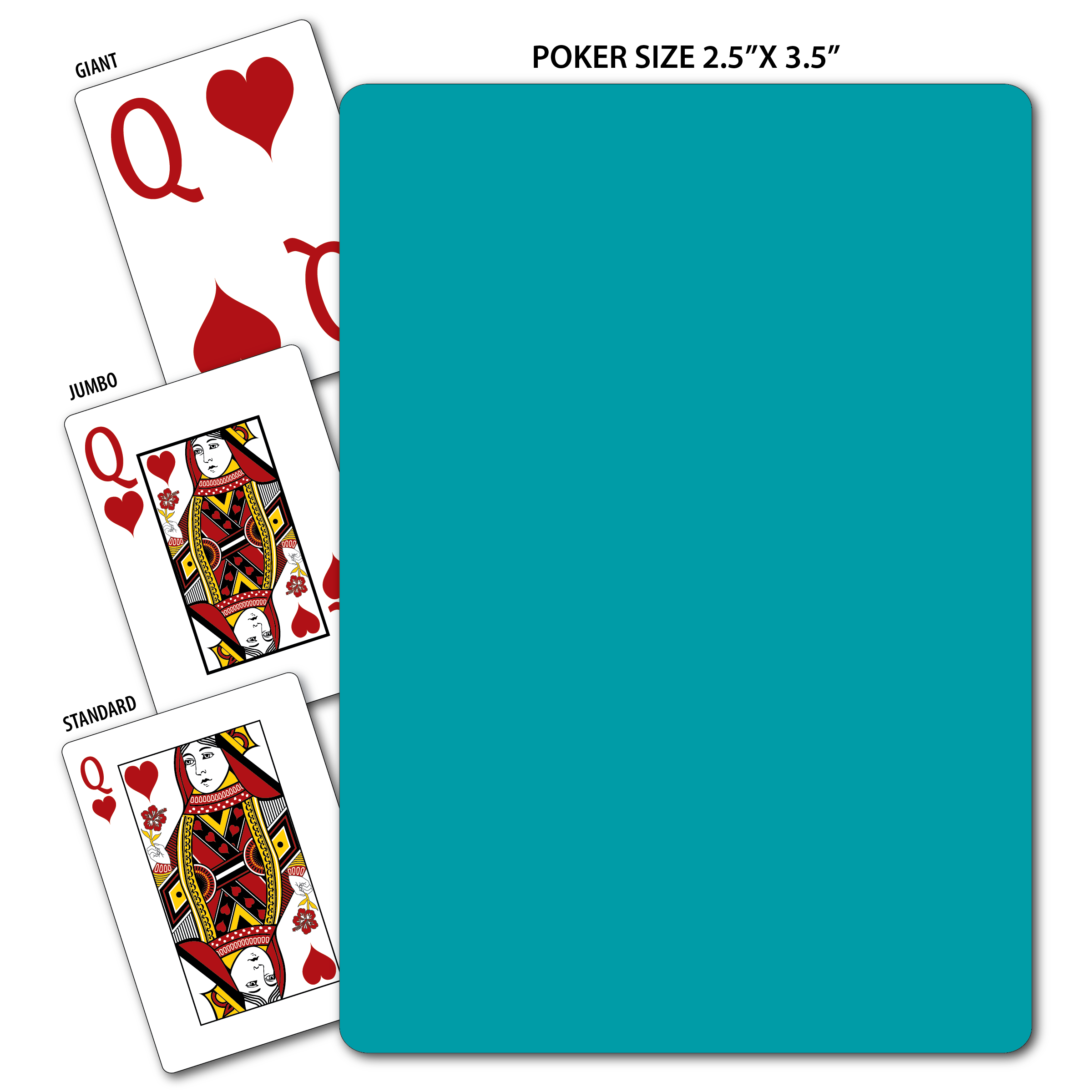 Solid Back Teal Poker Size Playing Cards 3
