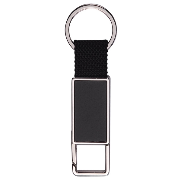 Snap On Double Sided Rectangle Metal Key Chain 1