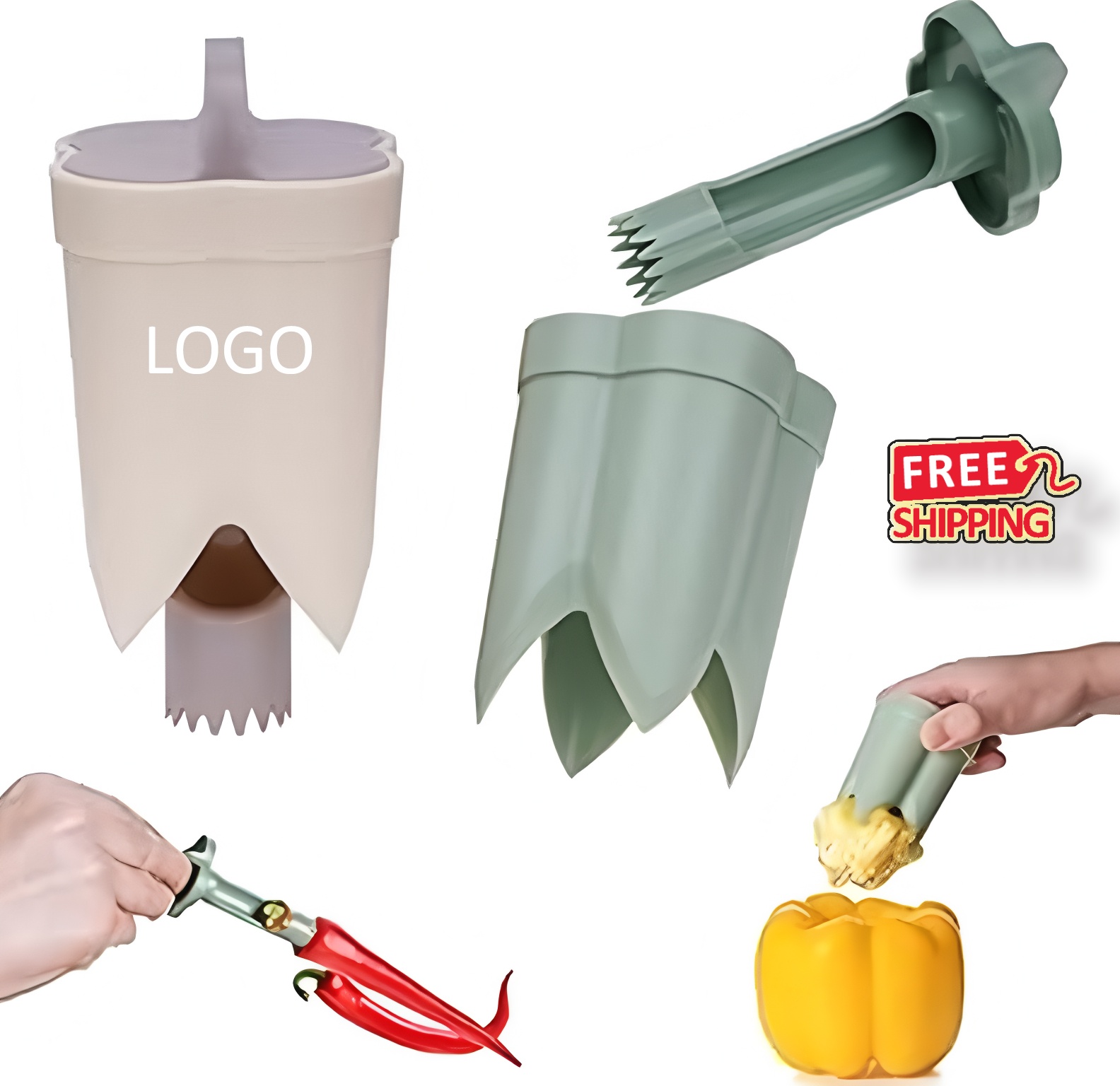 Professional Pepper Corer and Fruit Seed Remover Tool for Kitchen and Commercial Use 2