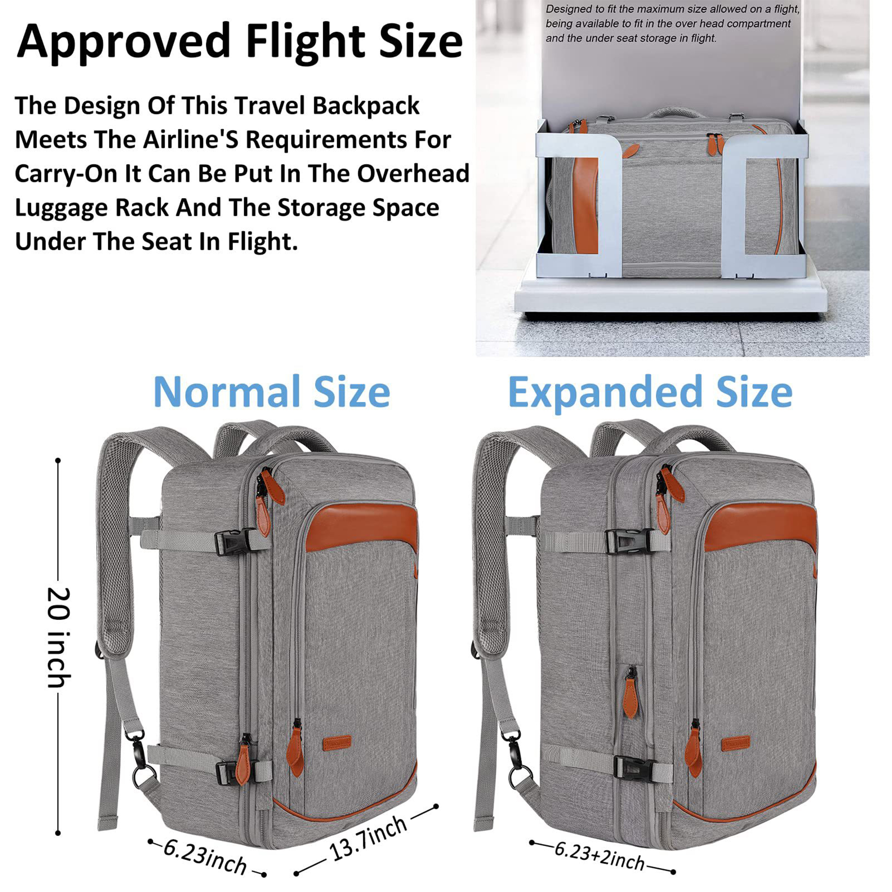 Polyester Carry on Travel Approved Expandable Duffel Bag 2
