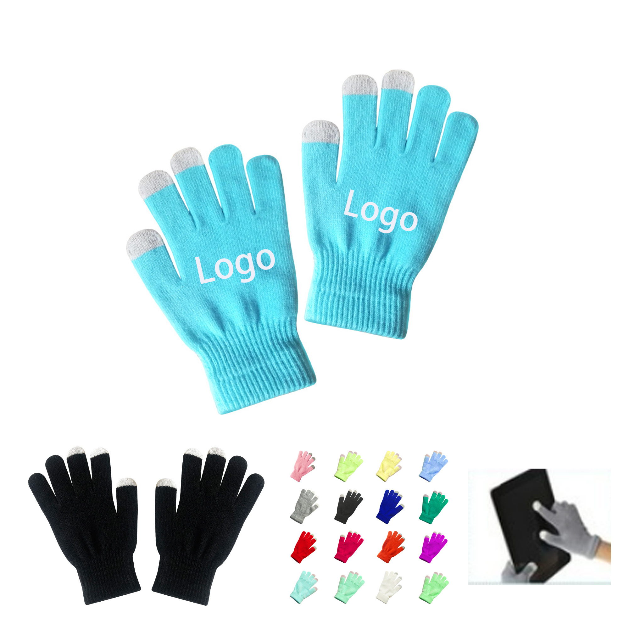 Winter Touchscreen Acrylic Knit Gloves 2