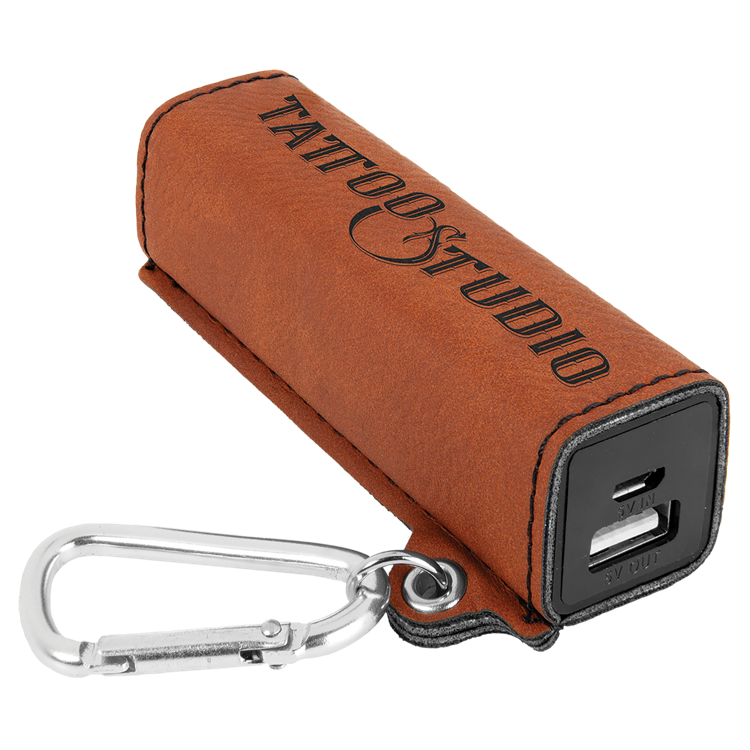 Rawhide Leatherette 2200 mAh Power Bank with USB Cord 1