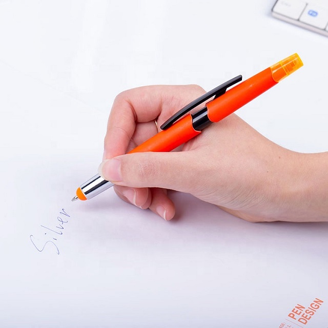 Multi Function Colored Plastic 3 in 1 Ballpoint Pen 2
