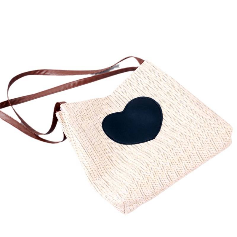 Straw Woven Beach Tote Bag, custom tote bag with logo imprint 2