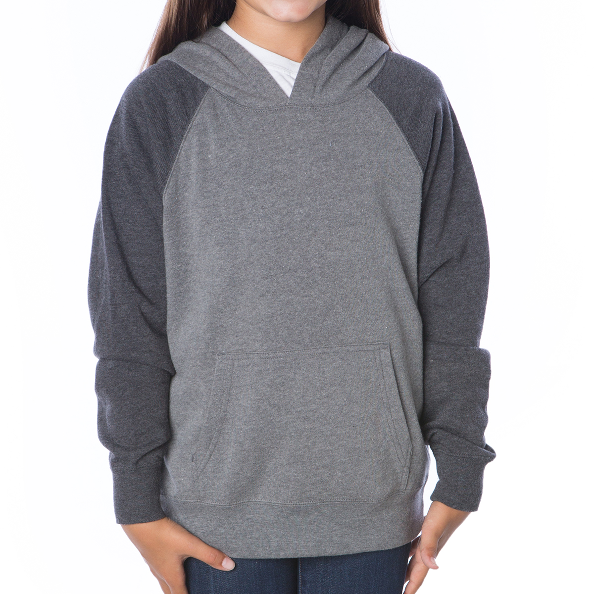 Independent Trading Company Youth Lightweight Special Blend Raglan Hooded Pullover 5