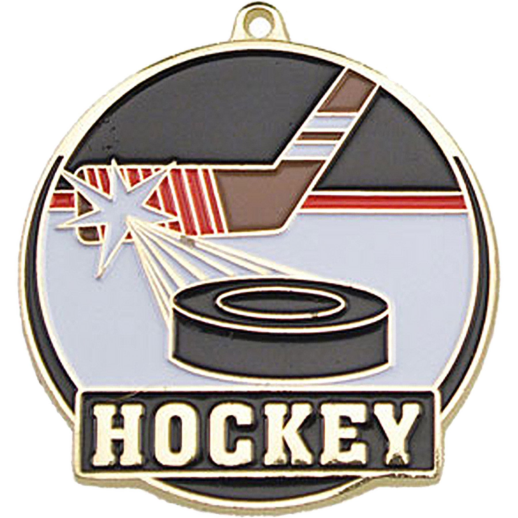 Stock Gold Enamel Sports Medals: Hockey