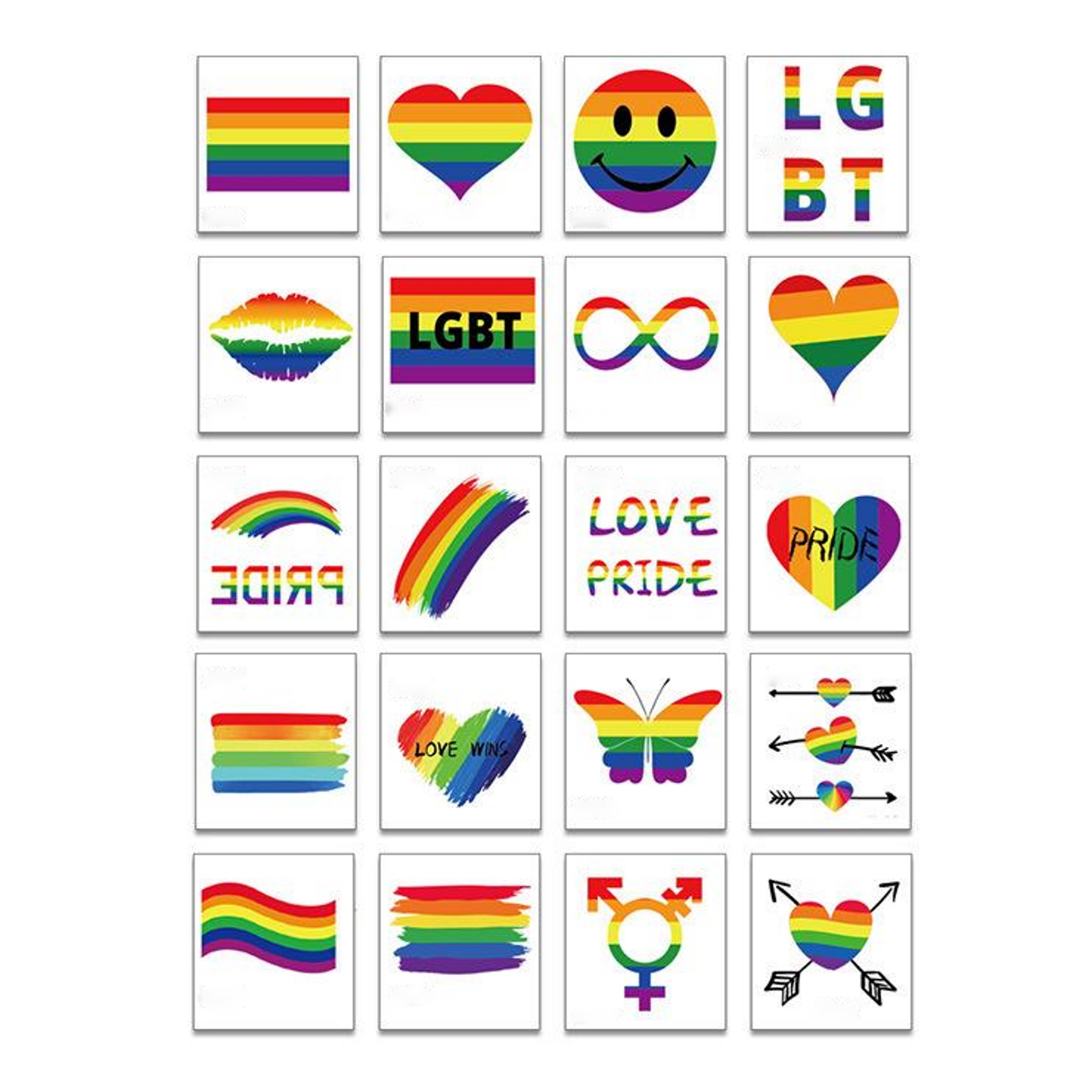 Custom Rainbow Temporary Tattoos 1 Sheet 2