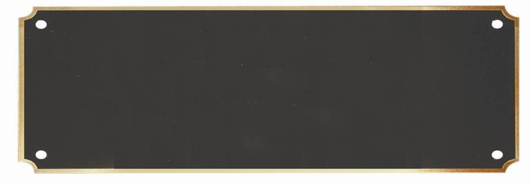 2-3/4" x 6-1/2" Blank Laserable Header Plate with Gold Border 1