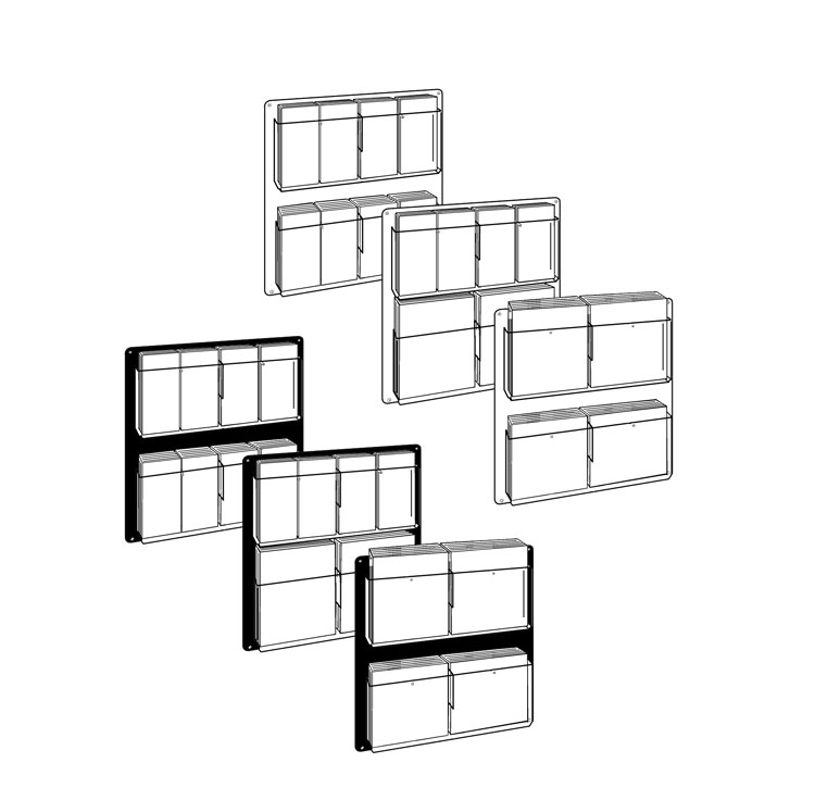 Wall Mount Adjustable for 4-8 Pockets, Clear Back 2