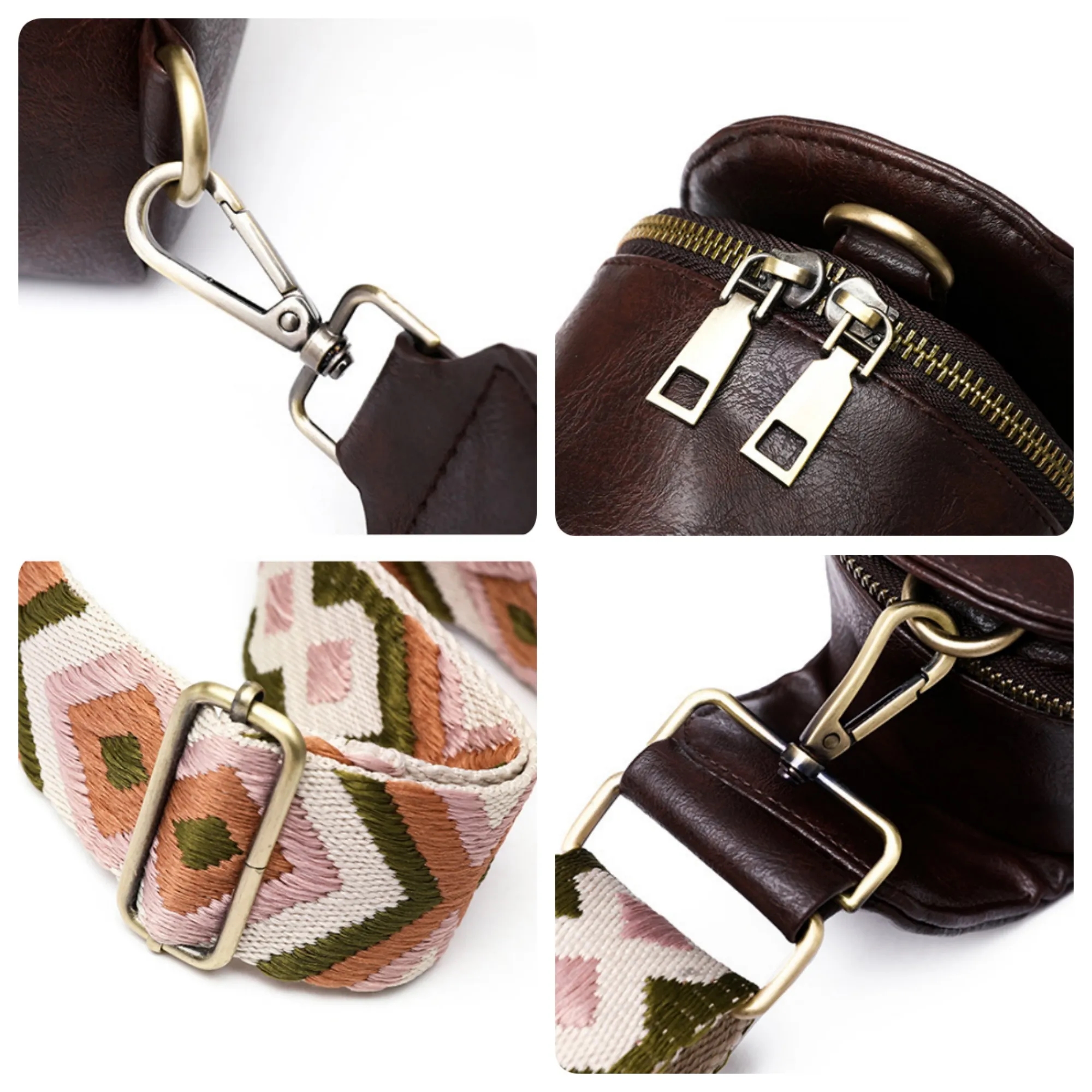 Vintage Leather Crossbody Bag For Women Chest Bag 6