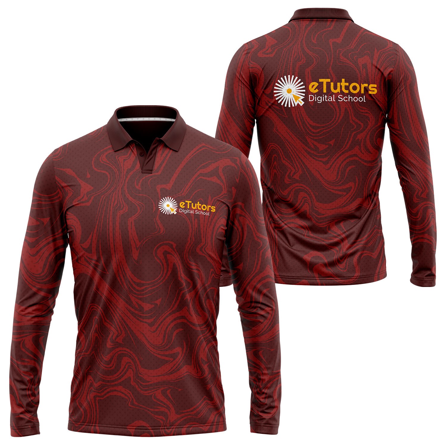 Unisex 160 GSM Birdseye Mesh Performance Long Sleeve Polo shirts 2