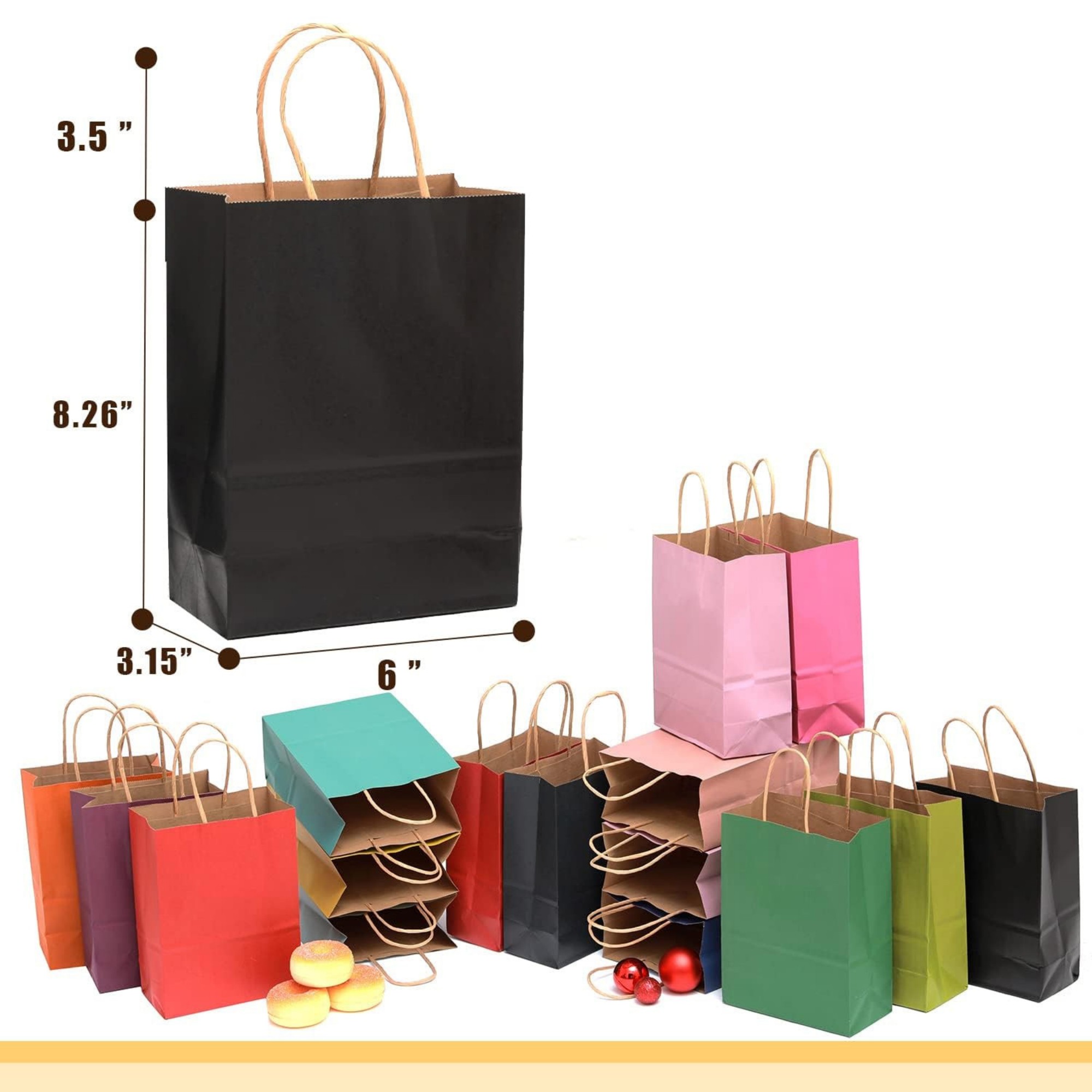Solid Color Paper Bags With Handles 3