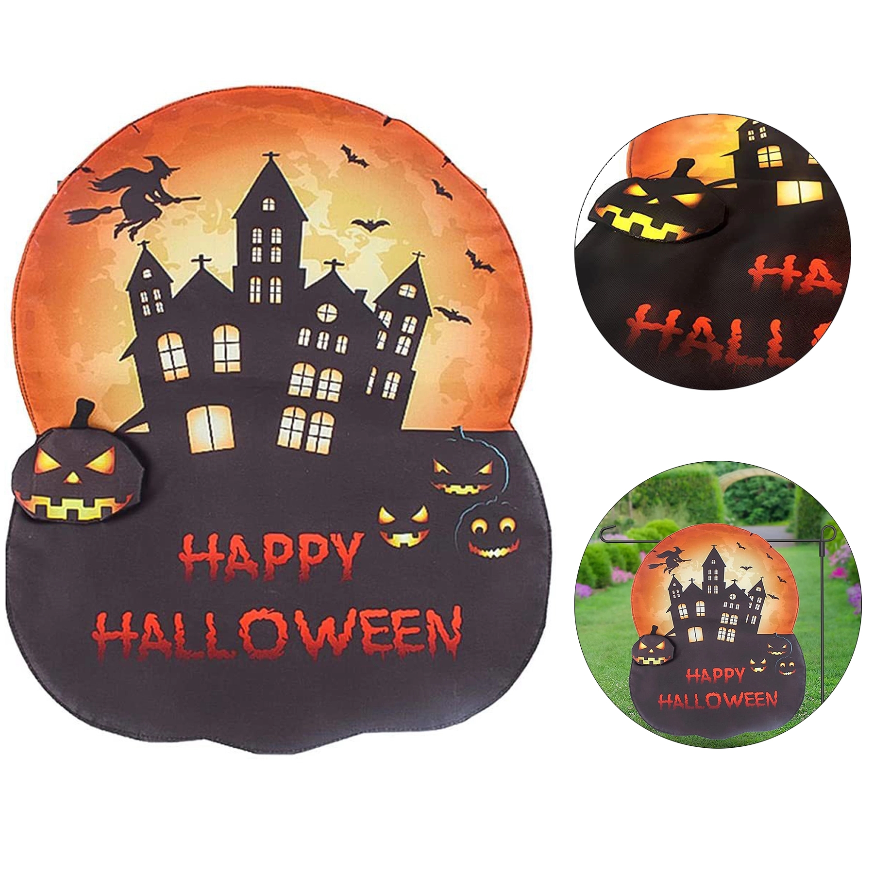 Halloween Garden Flag Double Sided Outdoor Pumpkin Yard Deco 2