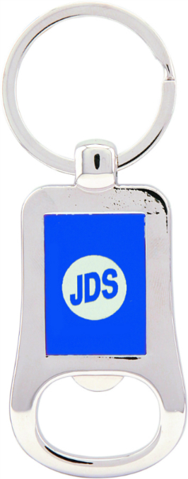 2 1/8" Silver/Blue Bottle Opener Keychain 1