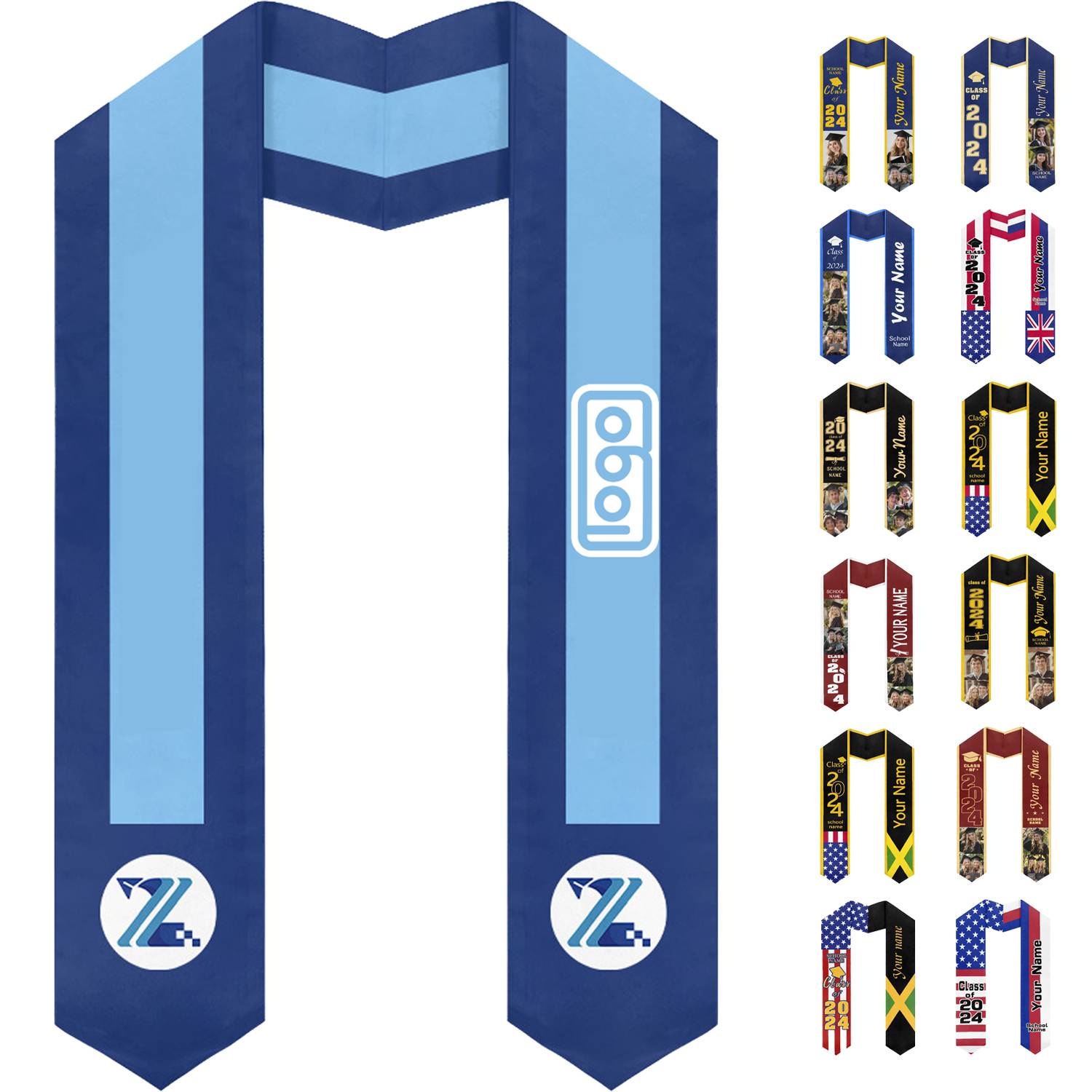 37" Custom Wearproof Graduation Stole Sash w/ Name & Photo 6