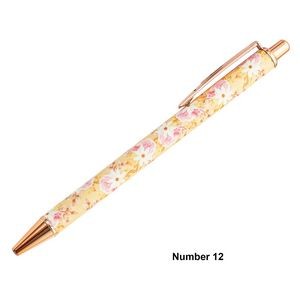 Metal Ballpoint Pen With Flower Pattern 18