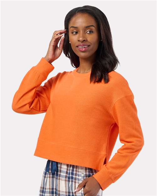 Women's Ribbed Knit Cropped Boxy Crew - BW5102 46
