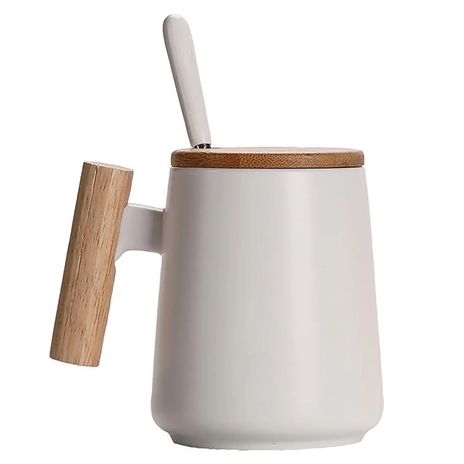 Ceramic Mug Cup With Wooden Handle 8