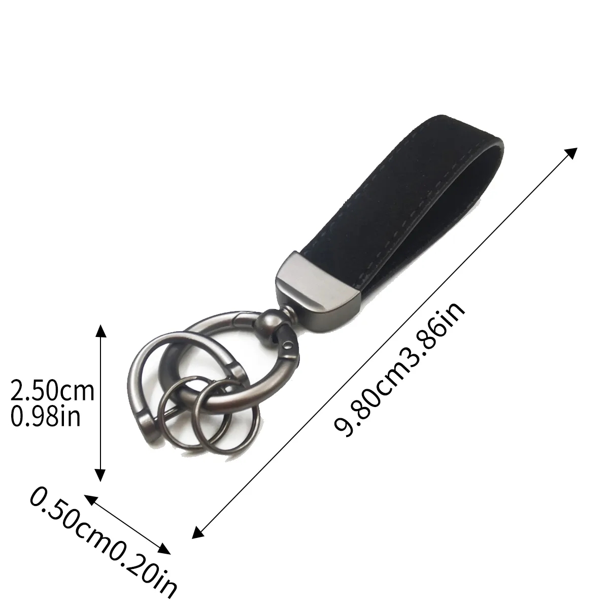 PU Leather Loop Keychain With Swivel Ring 4