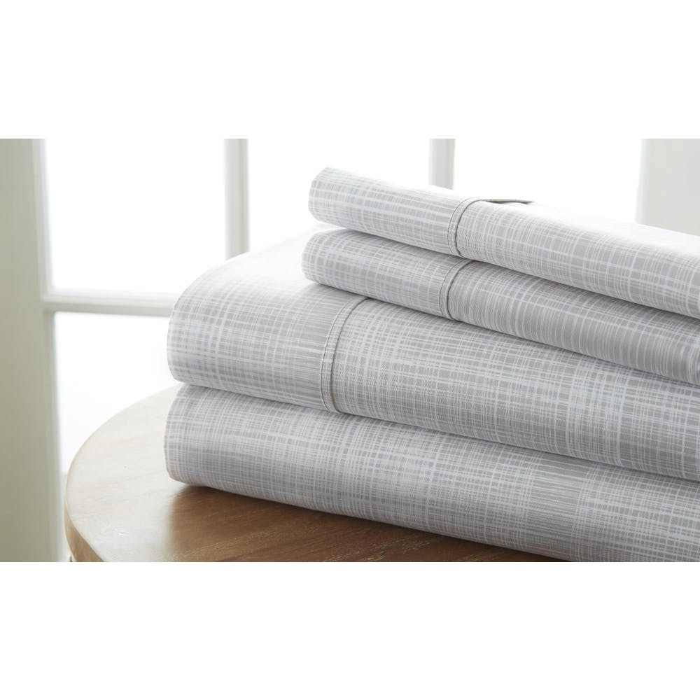 Premium Sheet Sets - Gray Queen Thatch Pattern 4 Piece 2