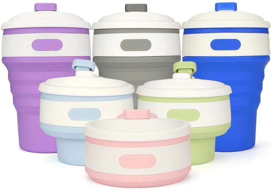 15 Oz. Portable Silicone Foldable Sippy Cup W/Drinking Straw 3