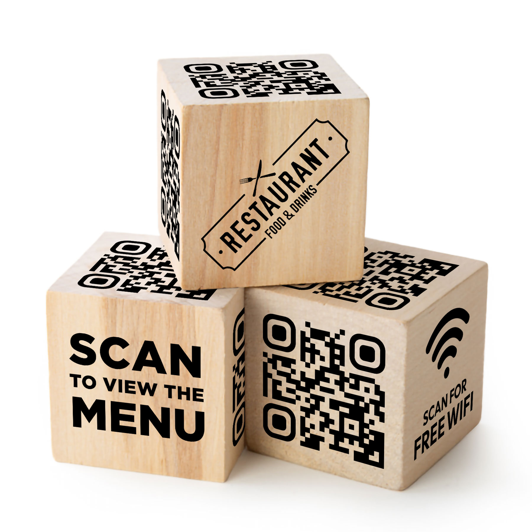 QR Code Wood Cube