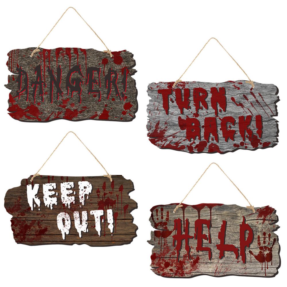 Halloween Christmas Welcome Home Wooden Door Signs Decor 6