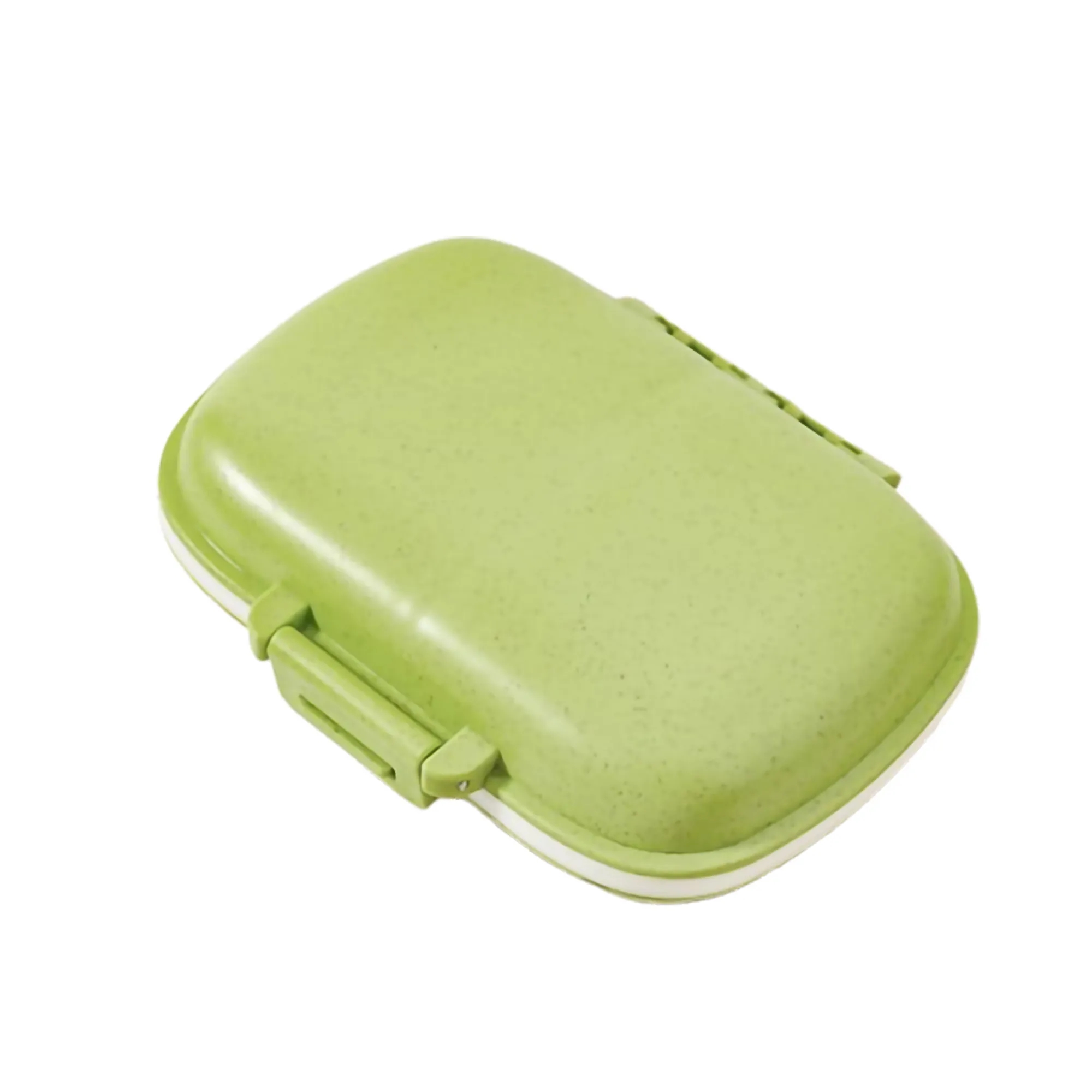 Mini Travel 8 Compartments Eco Wheat Straw Daily Pill Box 7