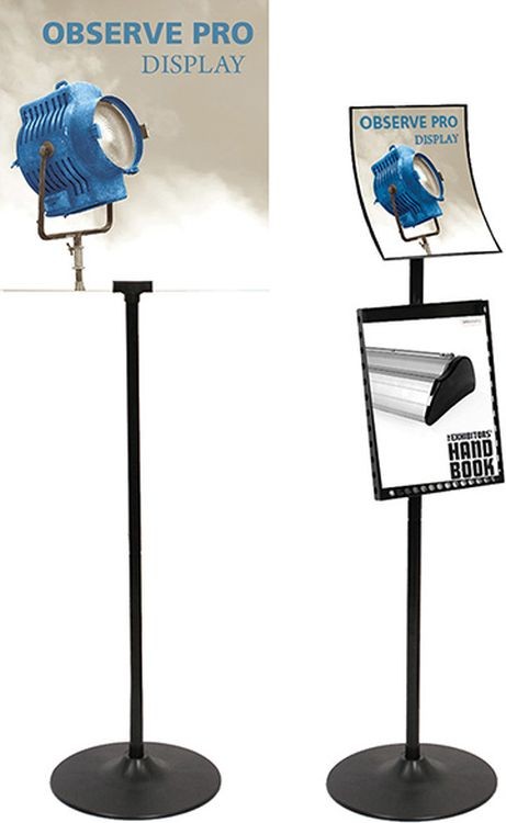 Observe Pro Sign Stand with 16" x 16" graphic & lit rack