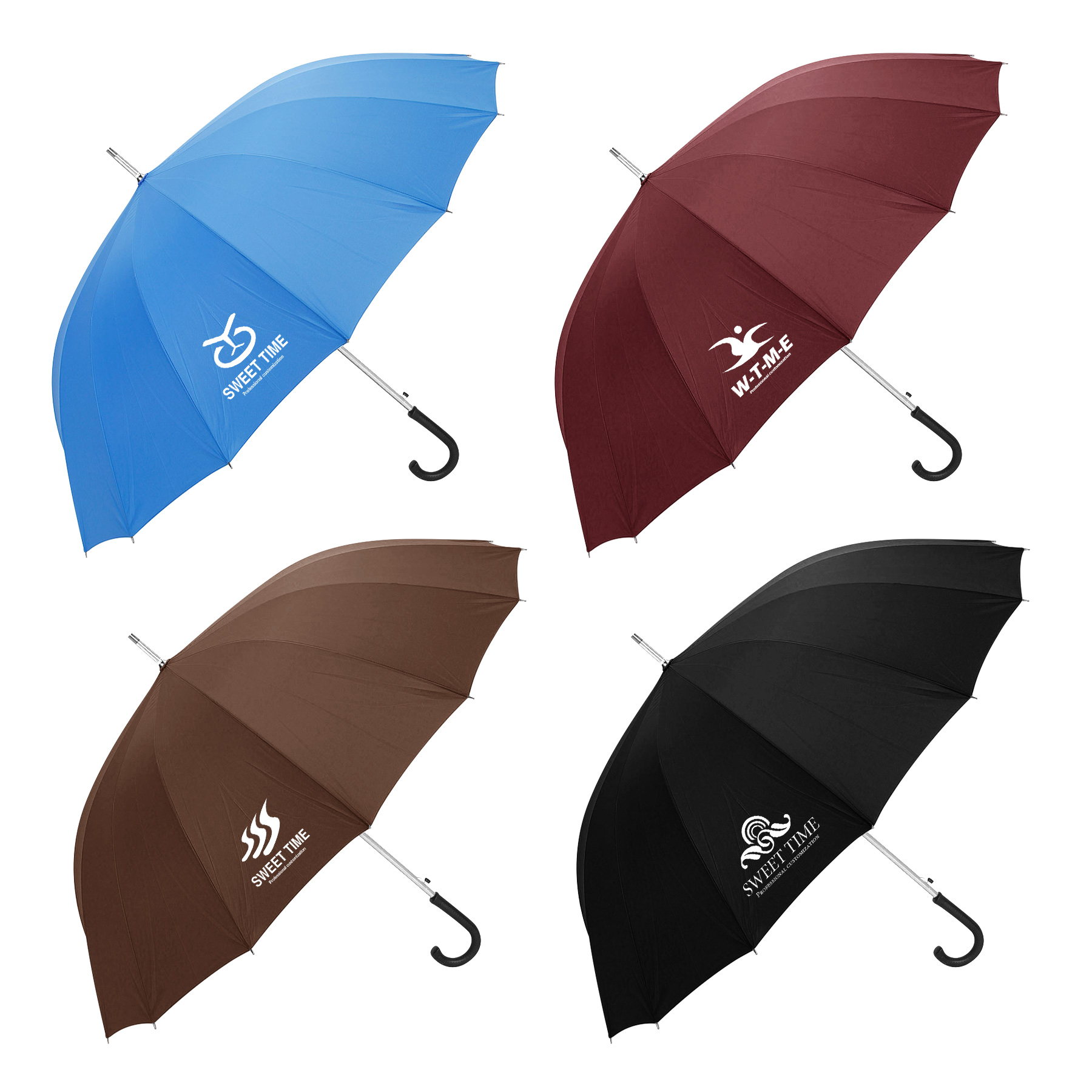 54" Arc Executive Umbrella With Curved Handle 2