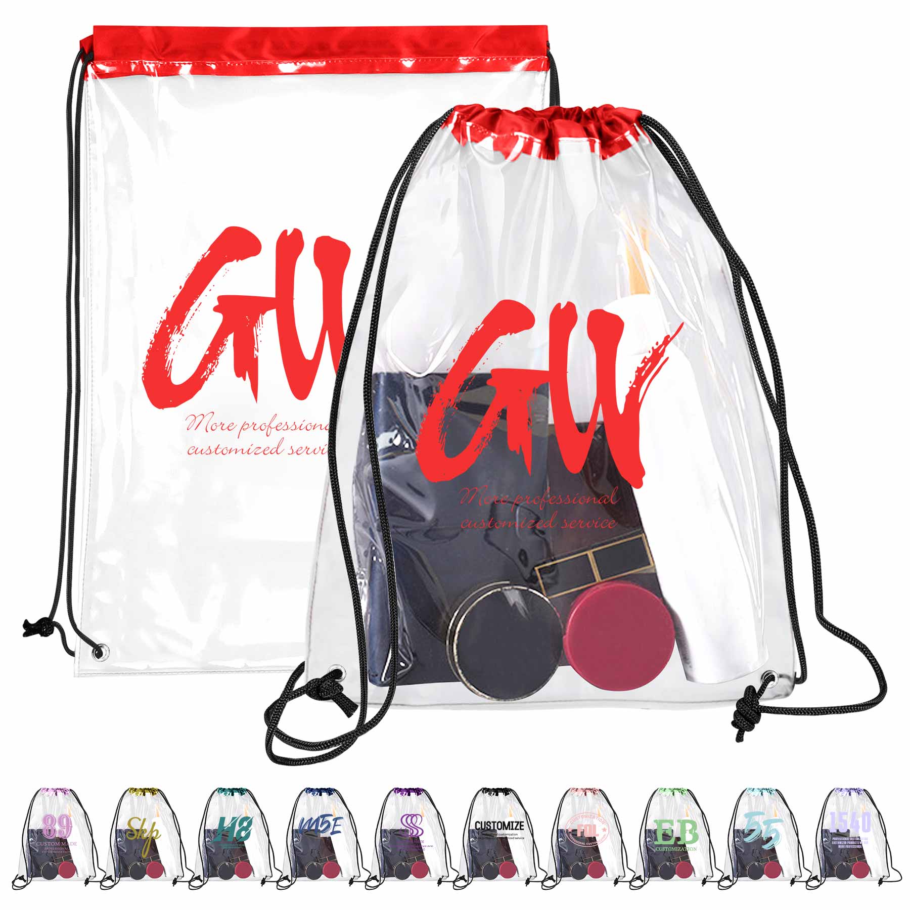 Clear PVC Drawstring Backpack 1