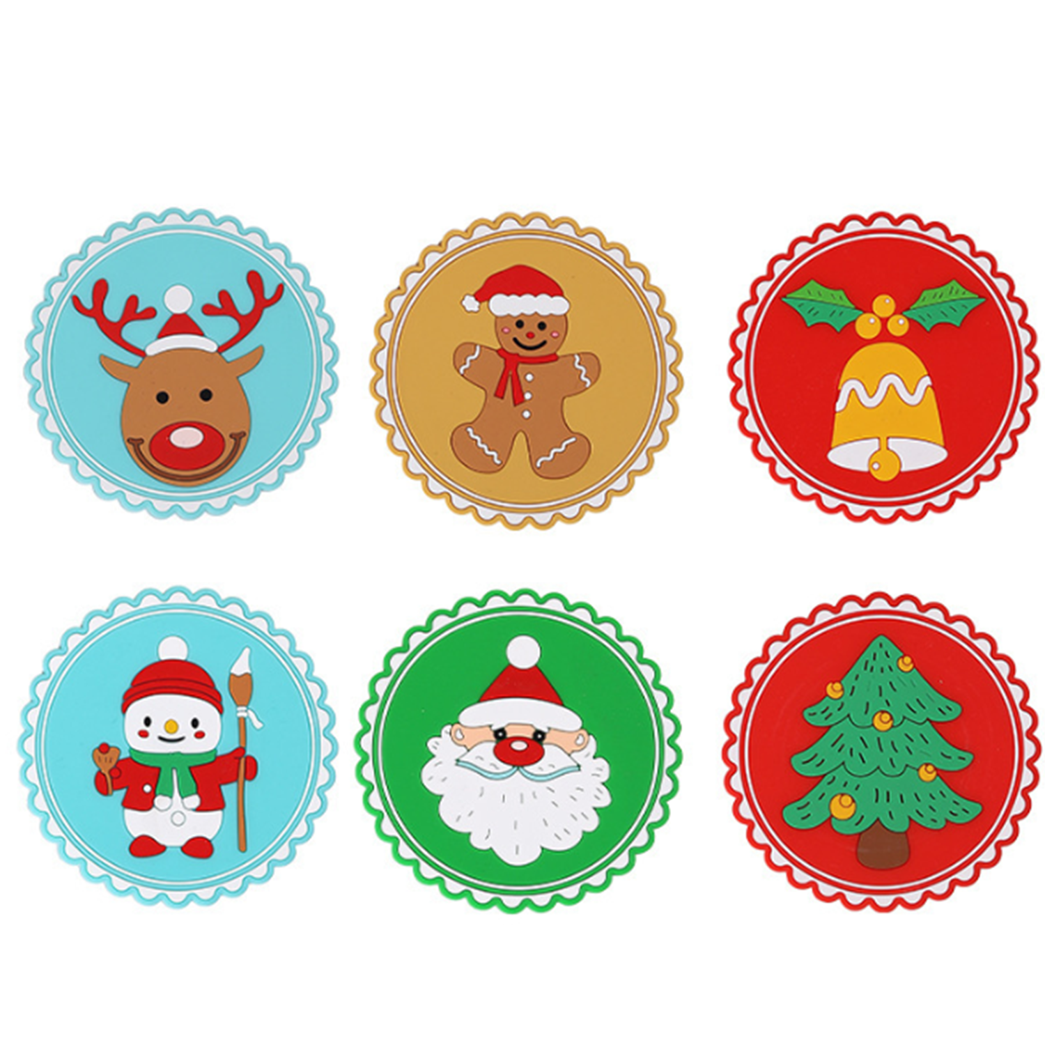 Christmas Rubber Heat Insulation Cup Coasters 8